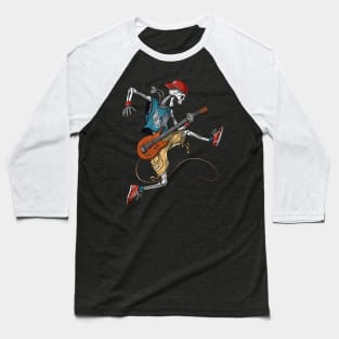 Metal Skeleton Guitarist Baseball T-Shirt